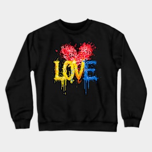 Valentines Day LOVE Heart Happy Valentines Day Crewneck Sweatshirt